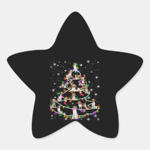 Adesivo Estrela Árvore De Natal De Beagle Abrangida Pela Lâmpada