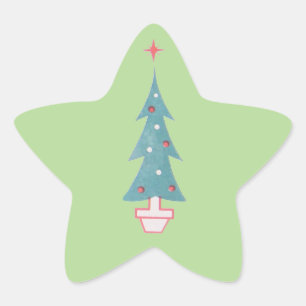 Adesivo Estrela Árvore Natal Vintage 1950s Art Star