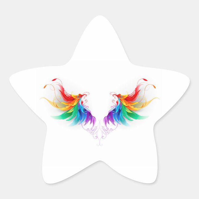 Adesivo Estrela Asas Fluffy Rainbow (Frente)