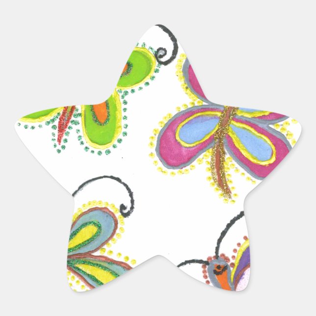 Adesivo Estrela Asas Whimsical: design de Asas Butterfly Estontean (Frente)