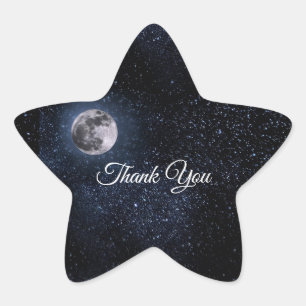 Adesivo Estrela Astrologia da Lua Cheia Estrelas Azul Celeste Bran