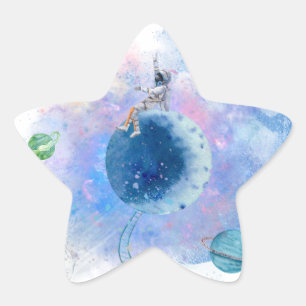 Adesivo Estrela Astronautas e Planetas