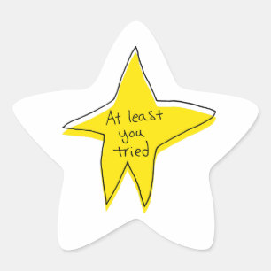 Adesivo Estrela At Least You Tried - Yellow Star