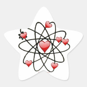 Adesivo Estrela Atomic Valentine Corações Vermelhos