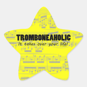 Adesivo Estrela Autocolante Trombonaholical Life