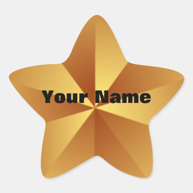 Adesivo Estrela Autocolantes Dourados de aspecto metálico (Frente)