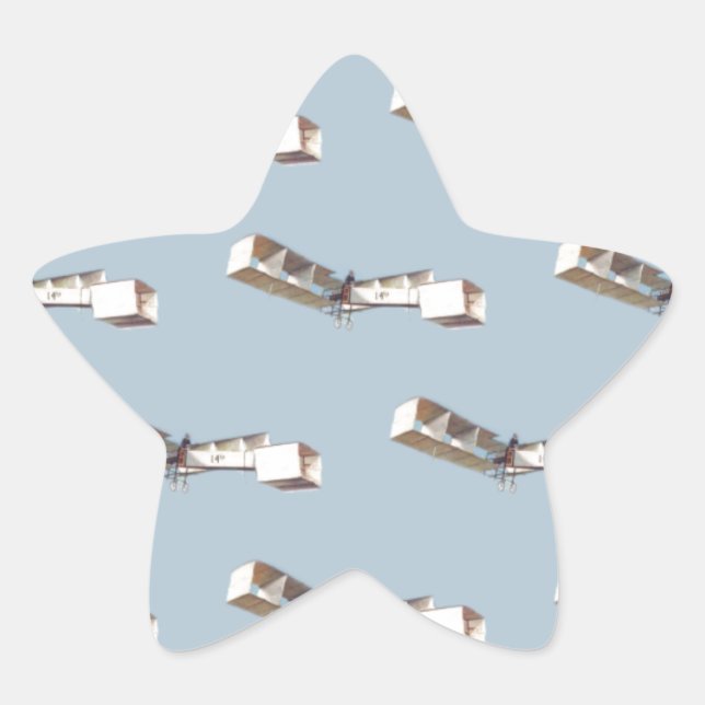 Adesivo Estrela Avião Santos-Dumont 14-Bis (Frente)