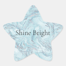 Adesivo Estrela Azul Aqua Silver Marble Swirls