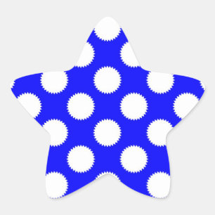 Adesivo Estrela Azul Real e Bolinhas Brancas