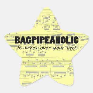 Adesivo Estrela Bagpipeaholic Life Star Sticker
