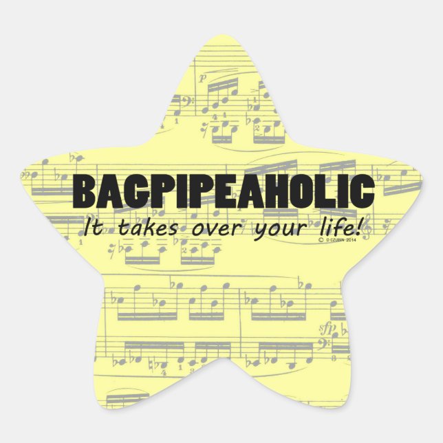 Adesivo Estrela Bagpipeaholic Life Star Sticker (Frente)