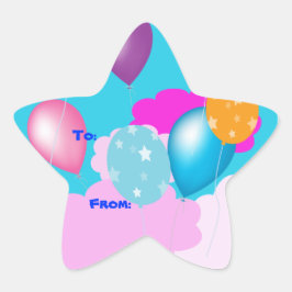 Adesivo Estrela balões e nuvens coloridos acessórios para festas