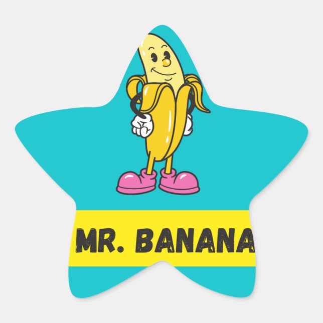 Adesivo Estrela Banana Funny Sticker (Frente)