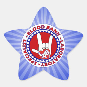 ADESIVO ESTRELA BANCO DE SANGUE TÉCNICA ESPECIALISTA EM LABORATÓRI