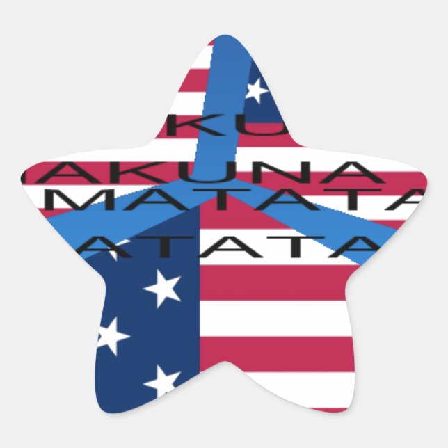 Adesivo Estrela Bandeira Americana com Hakuna Matata: Design Patri (Frente)