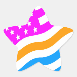 Adesivo Estrela Bandeira Americana EUA Neon Corey Tiger 80