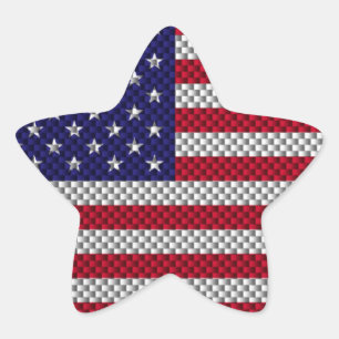 Adesivo Estrela Bandeira americana no impressão do estilo da fibr