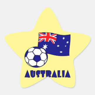 Adesivo Estrela Bandeira da Bola de Futebol Australiana Azul Fundo