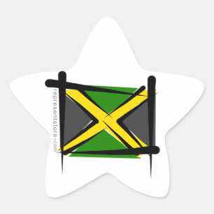 Adesivo Estrela Bandeira da escova de Jamaica