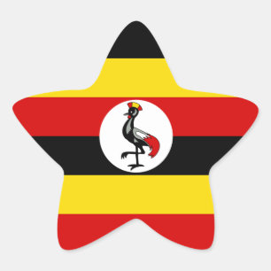 Adesivo Estrela Bandeira de Uganda/Ugandan