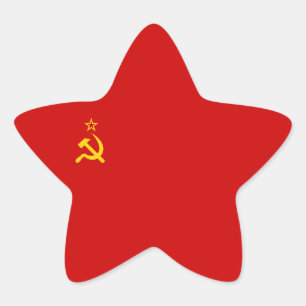 Adesivo Estrela Bandeira de União Soviética /USSR/CCCP