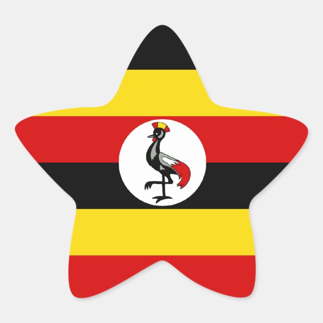 Adesivo Estrela Bandeira do Uganda/Uganda (Frente)