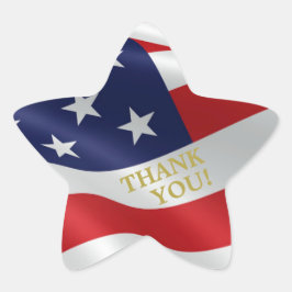 Adesivo Estrela Bandeira dos Estados Unidos da América Obrigado
