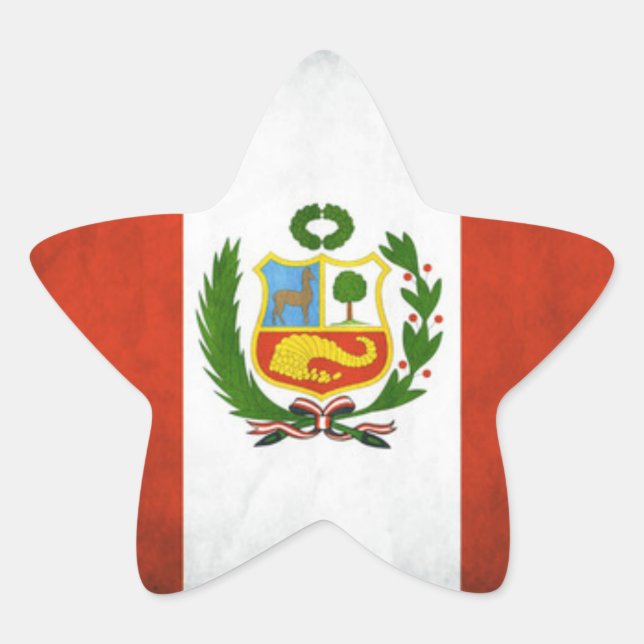 Adesivo Estrela Bandeira Nacional do Peru (Frente)