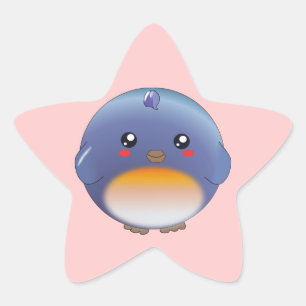 Adesivo Estrela Baquetas de pássaros-azuis