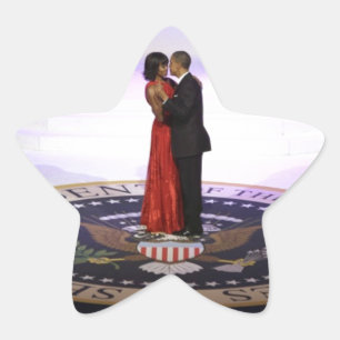 Adesivo Estrela Barack e Michelle Obama