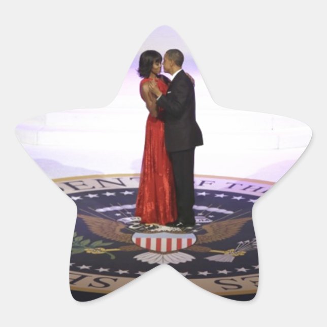 Adesivo Estrela Barack e Michelle Obama (Frente)