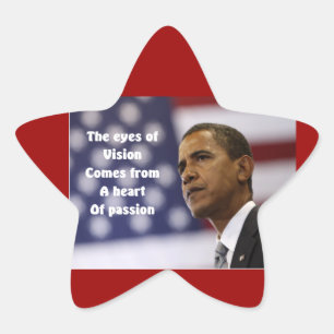 Adesivo Estrela Barack Obama coração da paixão