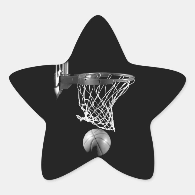 Adesivo Estrela Basquete preto e branco (Frente)