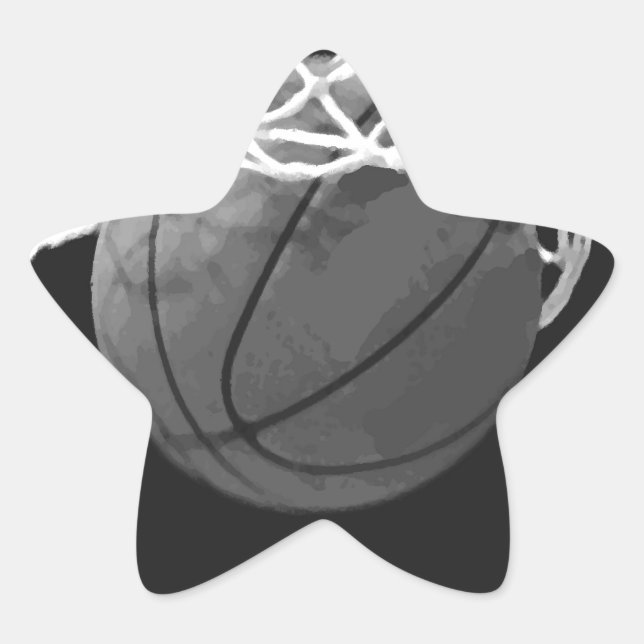 Adesivo Estrela Basquete preto e branco (Frente)