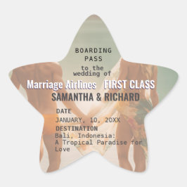 Adesivo Estrela Beach Wedding Boarding Pass Romantic