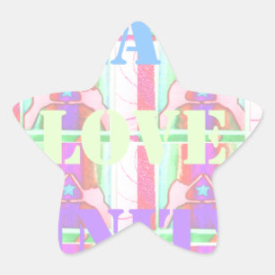 Adesivo Estrela Bebês Crianças Paz Amor Unidade Hakuna Matata desi