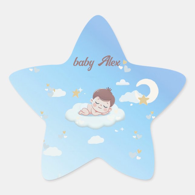 Adesivo Estrela Bebês personalizados - Sonho e personalizável (Frente)
