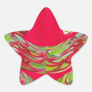 Adesivo Estrela Bela Arte Abstrata de Cor com Textura Vermelha e V