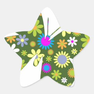 Adesivo Estrela Bela Asa de Borboleta Aziza Fantasia Flores