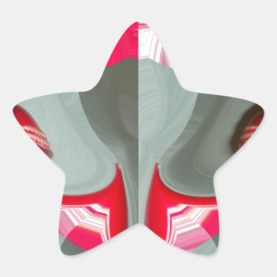 Adesivo Estrela bela cinza de cinzas vermelhas motif geométrico AR