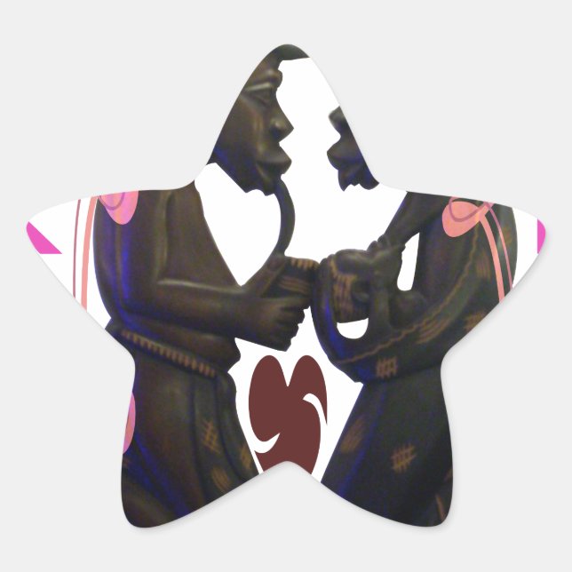 Adesivo Estrela Belo Casal Africano Incrível: Uma Arte Romântica (Frente)