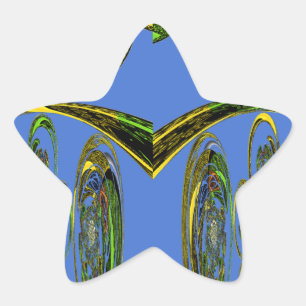 Adesivo Estrela Belo design de pássaros azuis iridescentes