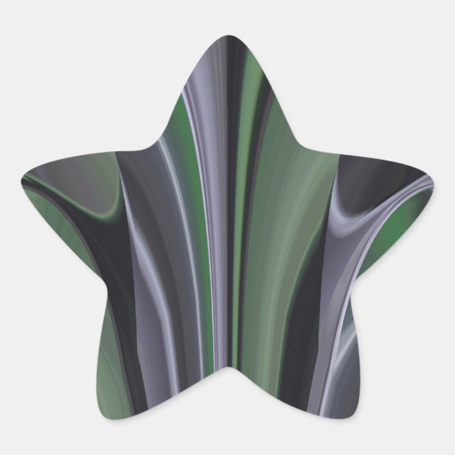 Adesivo Estrela Belo Design de Textura de Aurora Verde (Frente)