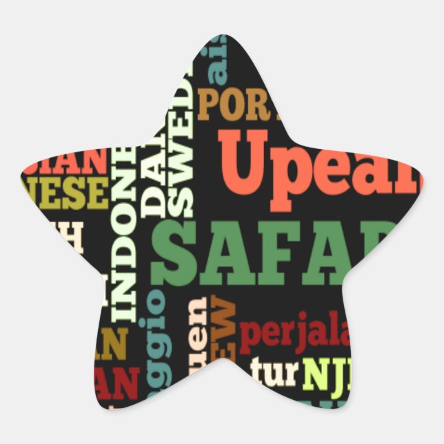 Adesivo Estrela Bênçãos internacionais de Viagem (Frente)