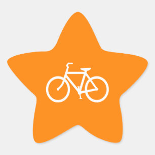 Adesivo Estrela Bicicleta branca e alaranjada