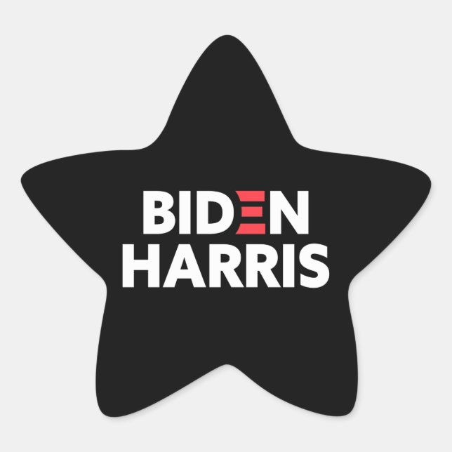 Adesivo Estrela Biden / Harris Campanha Eleitoral Preto e Branco (Frente)