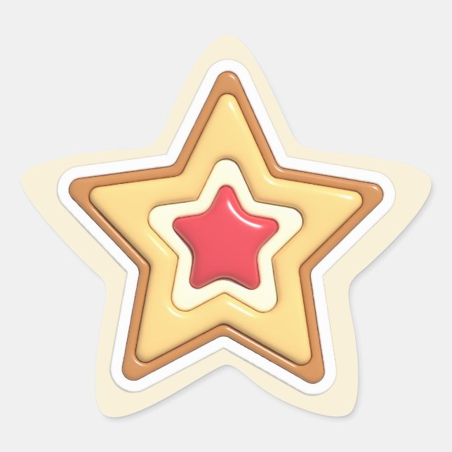 Adesivo Estrela Biscoito Estrela de Natal 3D (Frente)