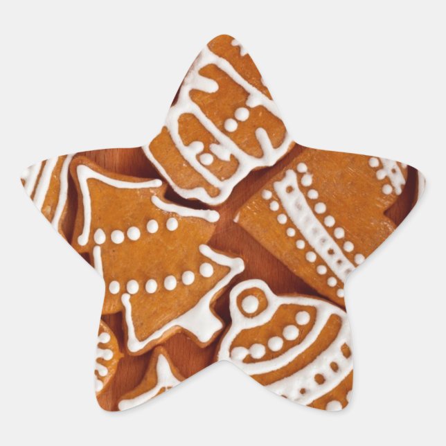 Adesivo Estrela Biscoitos de pão de Natal (Frente)