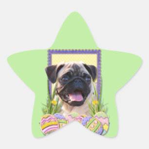 Adesivo Estrela Biscoitos do ovo da páscoa - Pug