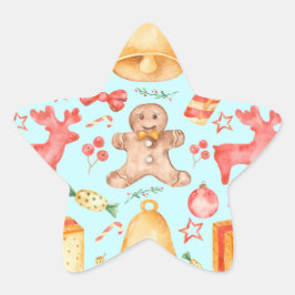 Adesivo Estrela Biscoitos e doces de Natal doces
